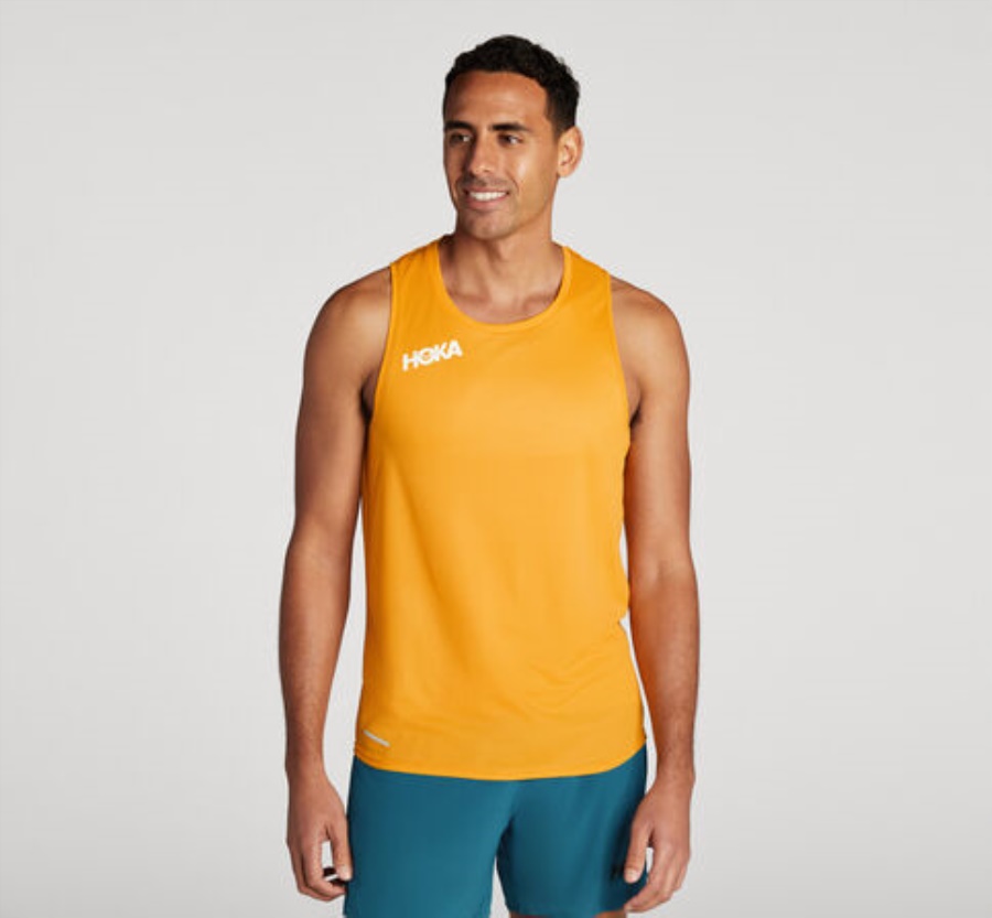 Hoka Glide Singlet Leuchtend Gelb