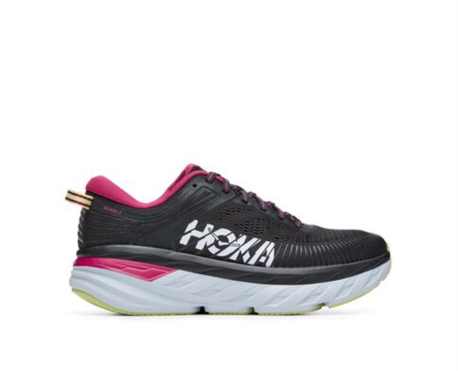 Hoka Bondi 7 Blue Graphit Festival Fuchsia
