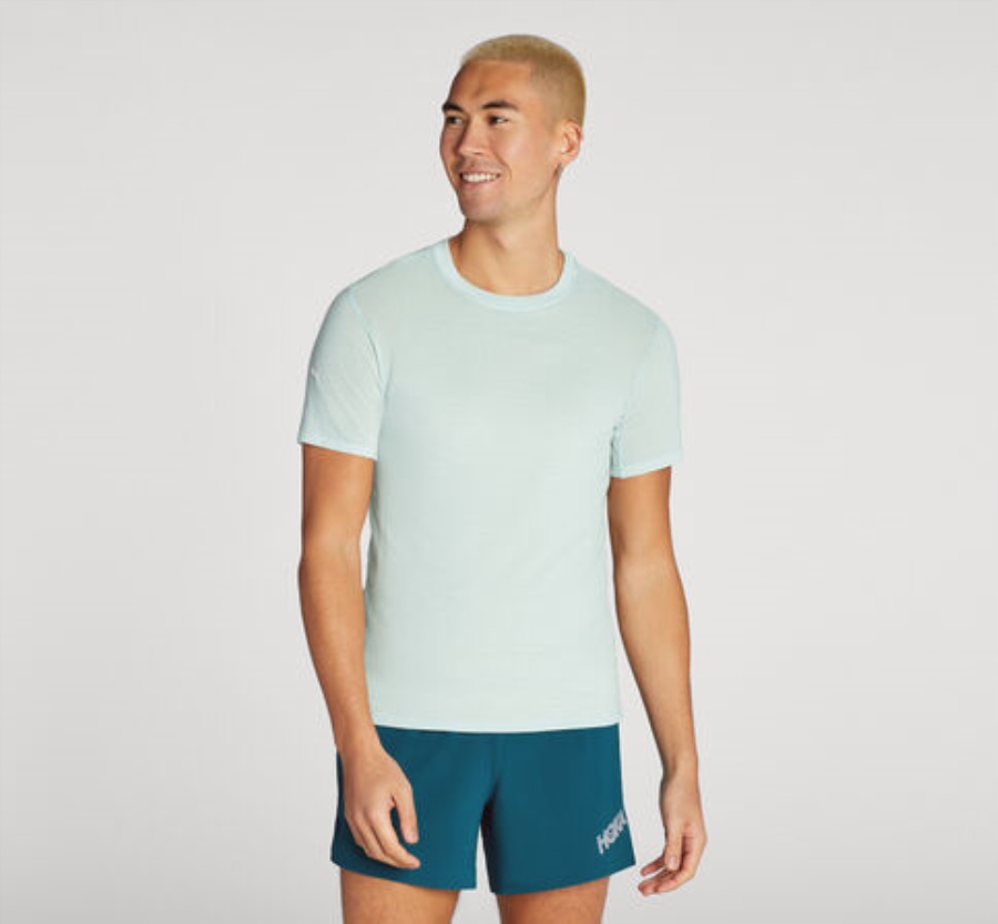 Merinomischung Kurzarm Hoka Blue Glass