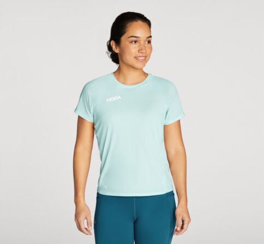 Glide Kurzarm Hoka Blue Glass